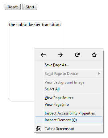 CSS transition-timing-function property cubic-bezier() Function